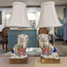 Danny's Fine Porcelain Home Decor Danny's Fine Porcelain Cordless Battery Rechargable Touch Lamp -Tobacco Leaf Dog-Pair - Left and
