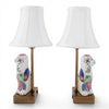 Danny's Fine Porcelain Home Decor Danny's Fine Porcelain Cordless Battery Rechargable Touch Lamp -Tobacco Leaf Dog-Pair - Left and