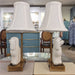 Danny's Fine Porcelain Home Decor Danny's Fine Porcelain Cordless Battery Rechargable Touch Lamp -White Cream Dog-Pair - Left and Right