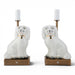 Danny's Fine Porcelain Home Decor Danny's Fine Porcelain Cordless Battery Rechargable Touch Lamp -White Cream Dog-Pair - Left and Right