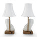 Danny's Fine Porcelain Home Decor Danny's Fine Porcelain Cordless Battery Rechargable Touch Lamp -White Cream Dog-Pair - Left and Right