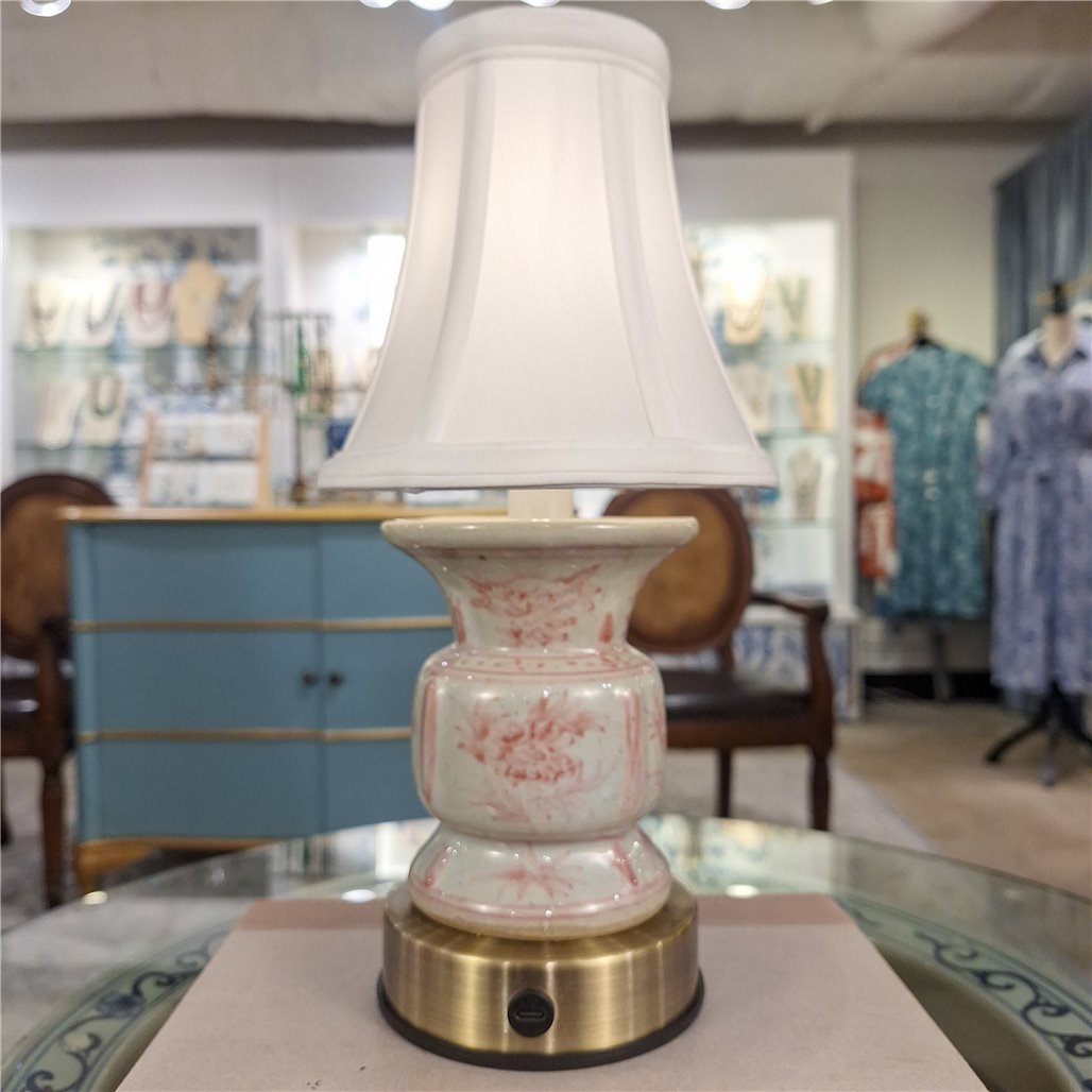 Danny's Fine Porcelain Home Decor Danny's Fine Porcelain Cordless Battery Rechargable Touch Pink Vase Lamp (Min 2)