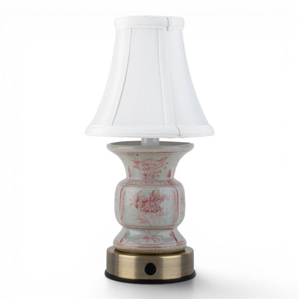 Danny's Fine Porcelain Home Decor Danny's Fine Porcelain Cordless Battery Rechargable Touch Pink Vase Lamp (Min 2)