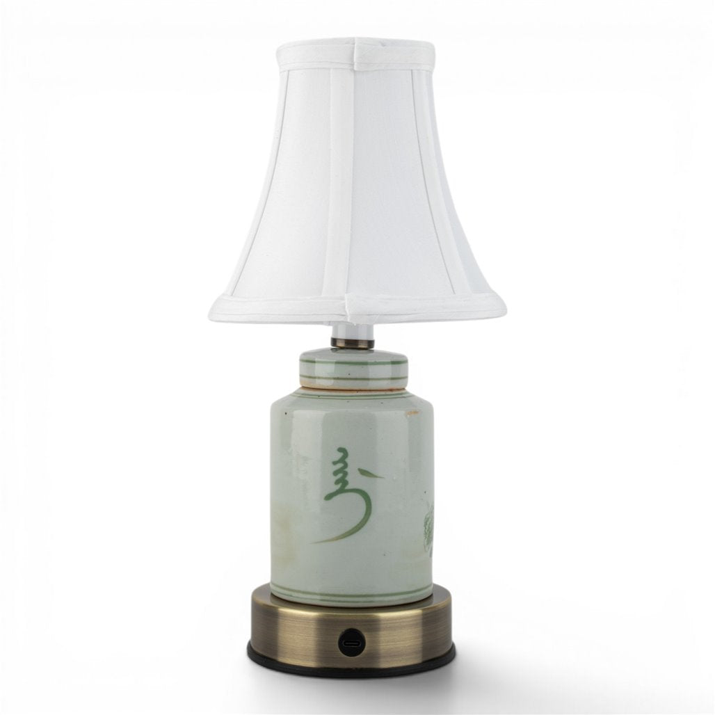 Danny's Fine Porcelain Home Decor Danny's Fine Porcelain Cordless Battery Touch Gree Tea Jar Lamp- (Min 2)