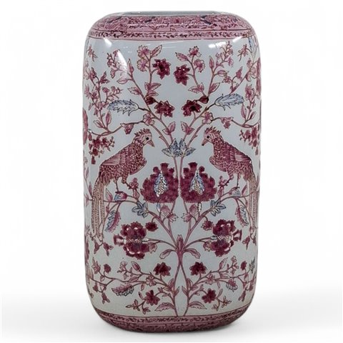 Danny's Fine Porcelain Home Decor Danny's Fine Porcelain Crimson Toile Jarrounded Rectangular Lidded Jar Featuring An - CLOSEOUT SAMPLE SALE