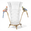 Danny's Fine Porcelain Home Decor Danny's Fine Porcelain Crystal Vase with Ormolu and Porcelain Birds-Crystal Clear