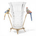 Danny's Fine Porcelain Home Decor Danny's Fine Porcelain Crystal Vase with Ormolu and Porcelain Birds-Crystal Clear