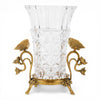 Danny's Fine Porcelain Home Decor Danny's Fine Porcelain Crystal Vase with Ormolu Butterfly Handles-Crystal Clear