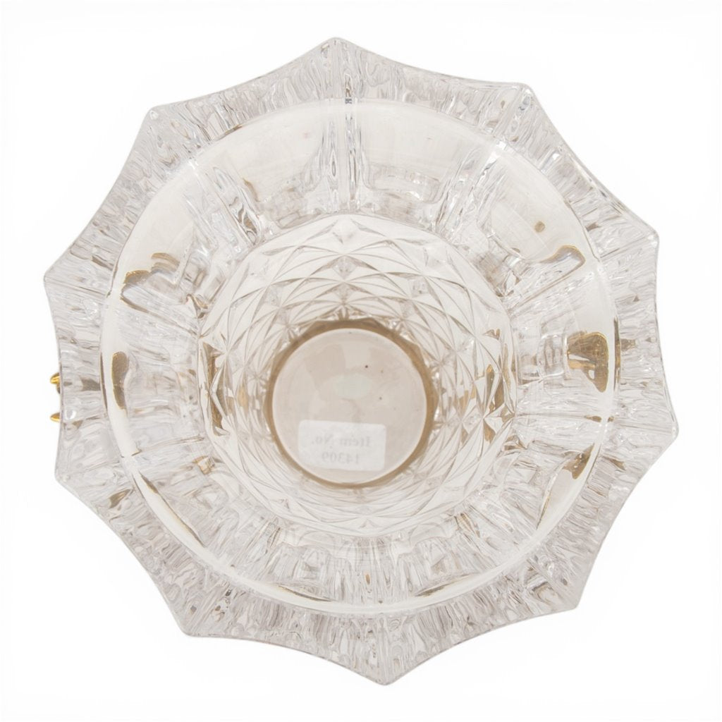 Danny's Fine Porcelain Home Decor Danny's Fine Porcelain Crystal Vase with Ormolu Butterfly Handles-Crystal Clear
