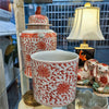 Danny's Fine Porcelain Home Decor Danny's Fine Porcelain Cylinder Basin Light Red Floral