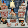 Danny's Fine Porcelain Home Decor Danny's Fine Porcelain Cylinder Basin Light Red Floral