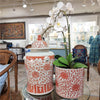 Danny's Fine Porcelain Home Decor Danny's Fine Porcelain Cylinder Basin Light Red Floral