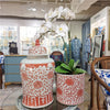 Danny's Fine Porcelain Home Decor Danny's Fine Porcelain Cylinder Basin Light Red Floral