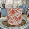 Danny's Fine Porcelain Home Decor Danny's Fine Porcelain Cylinder Basin Light Red Floral