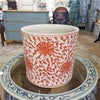 Danny's Fine Porcelain Home Decor Danny's Fine Porcelain Cylinder Basin Light Red Floral