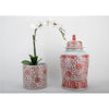Danny's Fine Porcelain Home Decor Danny's Fine Porcelain Cylinder Basin Light Red Floral
