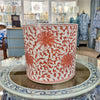 Danny's Fine Porcelain Home Decor Danny's Fine Porcelain Cylinder Basin Light Red Floral