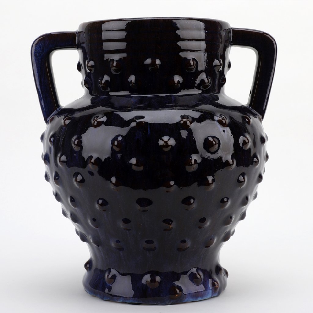 Danny's Fine Porcelain Home Decor Danny's Fine Porcelain Dark Blue with Purple Tinted Handled Vase