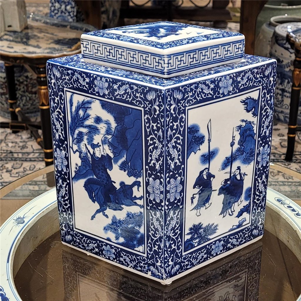 Danny's Fine Porcelain Home Decor Danny's Fine Porcelain Diamond Shaped Jar - Blue & White