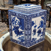 Danny's Fine Porcelain Home Decor Danny's Fine Porcelain Diamond Shaped Jar - Blue & White