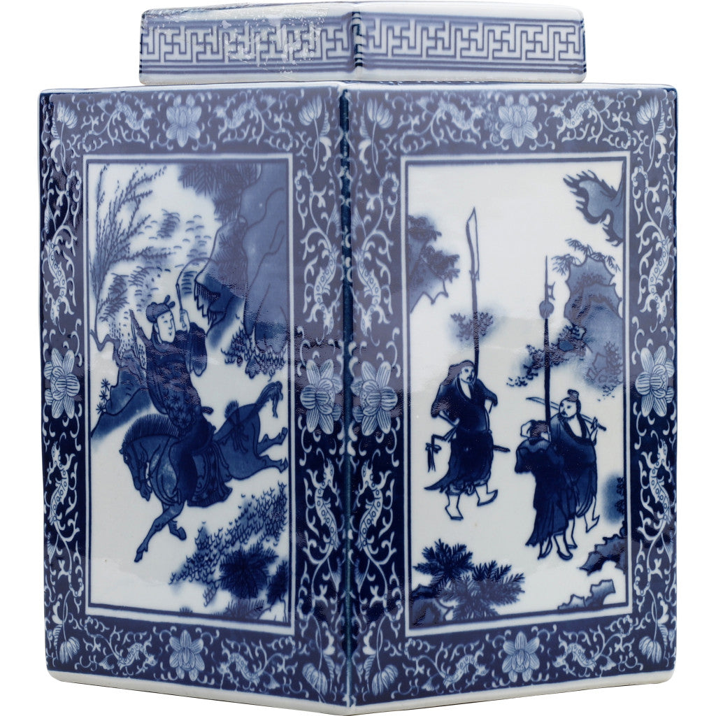 Danny's Fine Porcelain Home Decor Danny's Fine Porcelain Diamond Shaped Jar - Blue & White