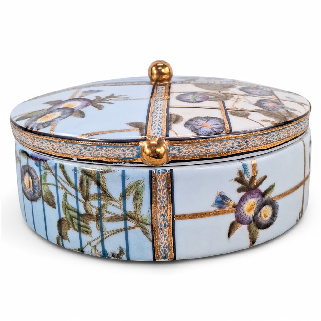 Danny's Fine Porcelain Home Decor Danny's Fine Porcelain Dragonfly Study Boxround Lidded Decorative Box Featuring - CLOSEOUT SAMPLE SALE