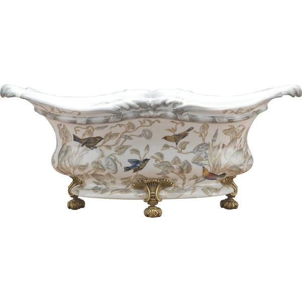 Danny's Fine Porcelain Home Decor Danny's Fine Porcelain Elongated Basin With Bronze Accent-Tessa 60309