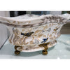 Danny's Fine Porcelain Home Decor Danny's Fine Porcelain Elongated Basin With Bronze Accent-Tessa 60309
