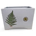 Danny's Fine Porcelain Home Decor Danny's Fine Porcelain Fern Planterwhite Square Planter Featuring A Simple Green Fern Motif - CLOSEOUT SAMPLE SALE