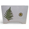 Danny's Fine Porcelain Home Decor Danny's Fine Porcelain Fern Planterwhite Square Planter Featuring A Simple Green Fern Motif - CLOSEOUT SAMPLE SALE
