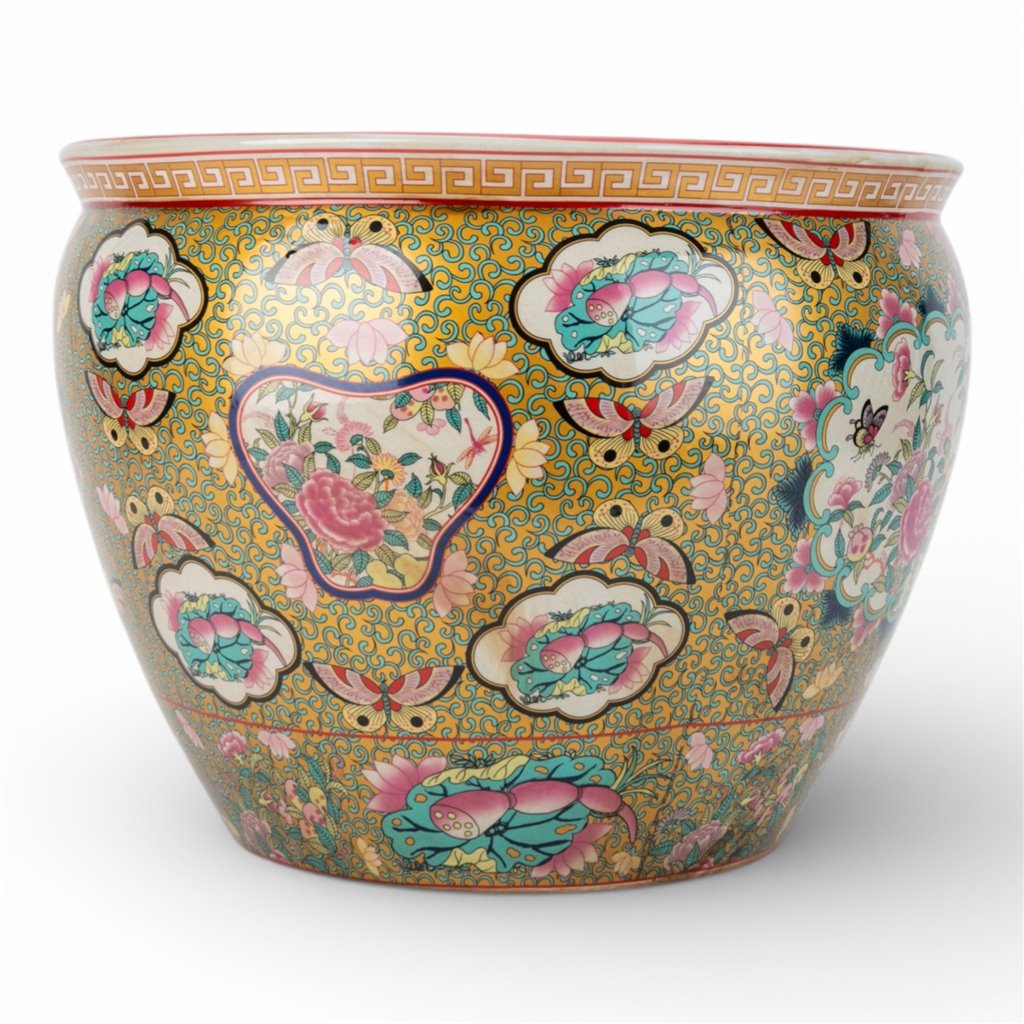 Danny's Fine Porcelain Home Decor Danny's Fine Porcelain Fishbowl Rose Medallion 18-Inch – Rose Medallion Porcelain Fishbowl