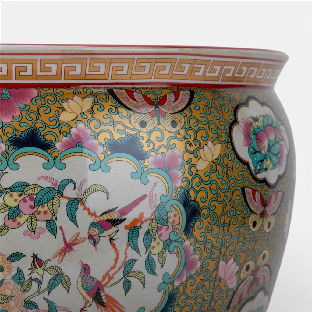 Danny's Fine Porcelain Home Decor Danny's Fine Porcelain Fishbowl Rose Medallion 18-Inch – Rose Medallion Porcelain Fishbowl