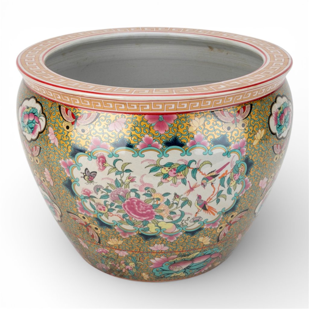 Danny's Fine Porcelain Home Decor Danny's Fine Porcelain Fishbowl Rose Medallion 18-Inch – Rose Medallion Porcelain Fishbowl