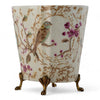 Danny's Fine Porcelain Home Decor Danny's Fine Porcelain Floral & Bird Pattern Oval Planter with Bronze Ormolu in Spring