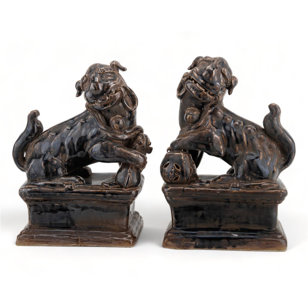 Danny's Fine Porcelain Home Decor Danny's Fine Porcelain Foo Dog Aged Black - Pair 51150