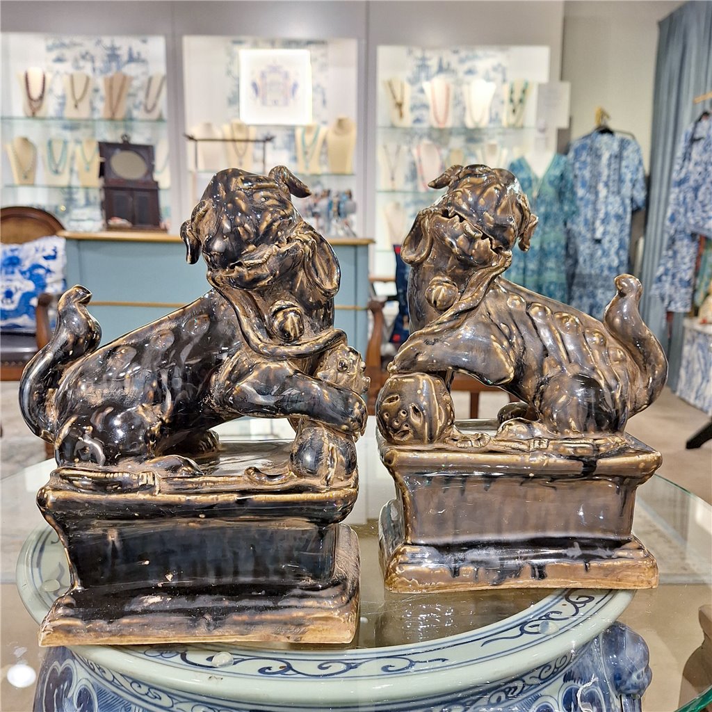 Danny's Fine Porcelain Home Decor Danny's Fine Porcelain Foo Dog Aged Black - Pair 51150