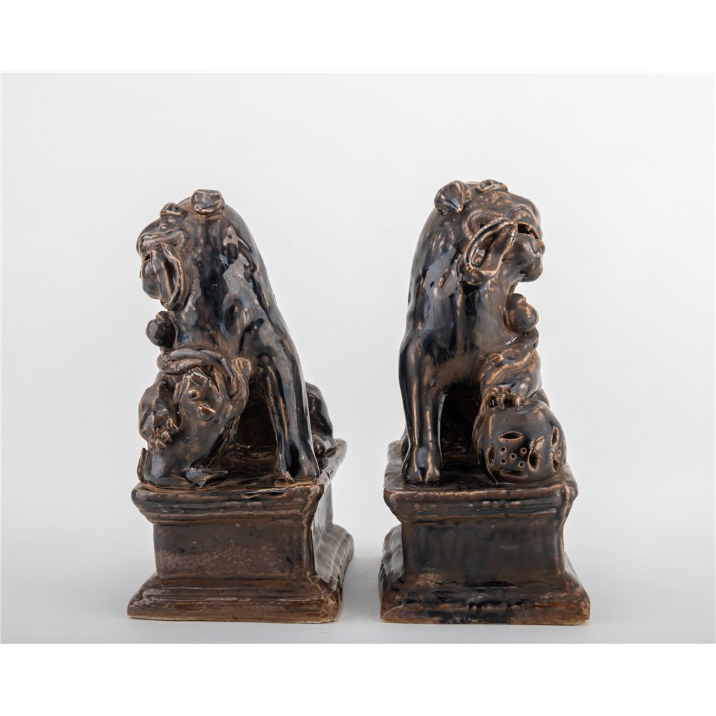 Danny's Fine Porcelain Home Decor Danny's Fine Porcelain Foo Dog Aged Black - Pair 51150