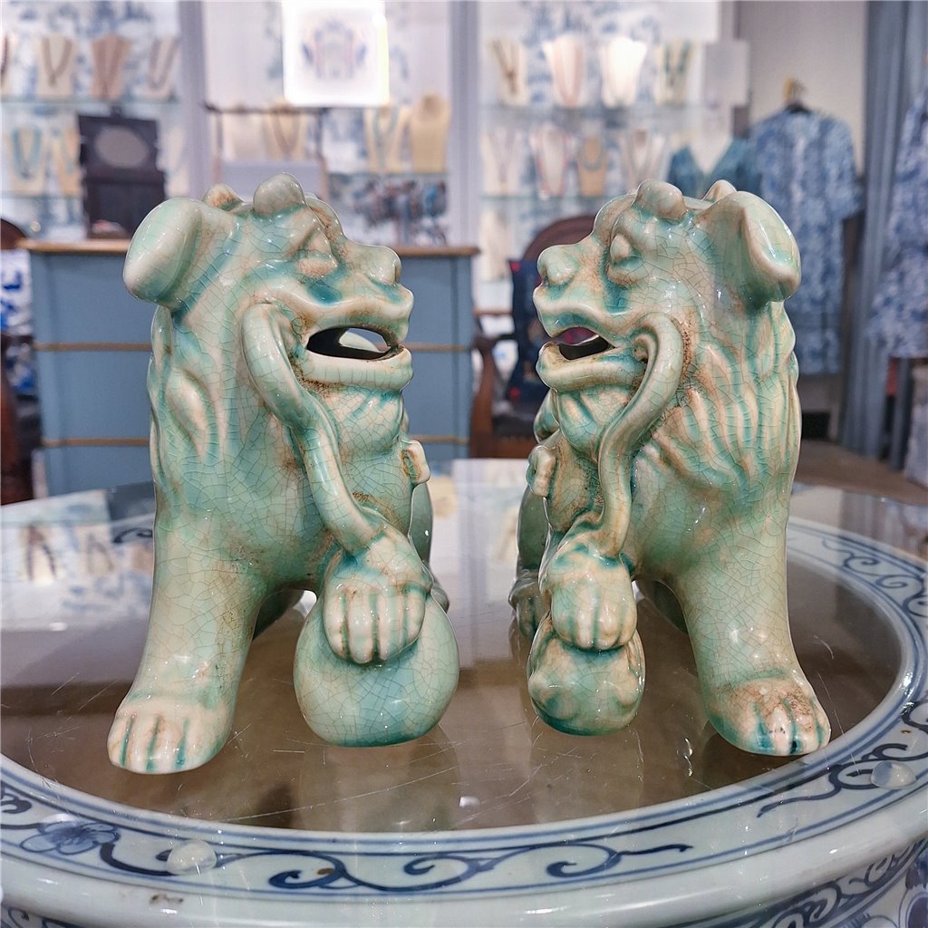 Danny's Fine Porcelain Home Decor Danny's Fine Porcelain Foo Dog Lion Celadon