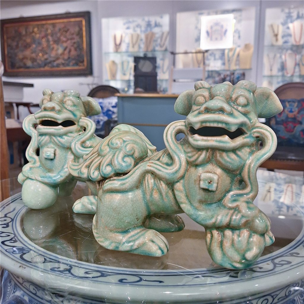 Danny's Fine Porcelain Home Decor Danny's Fine Porcelain Foo Dog Lion Celadon