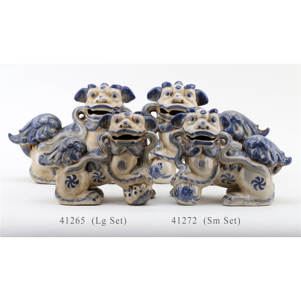 Danny's Fine Porcelain Home Decor Danny's Fine Porcelain Foo Dog Pair of Mythological Figurines Symbolized Lucky