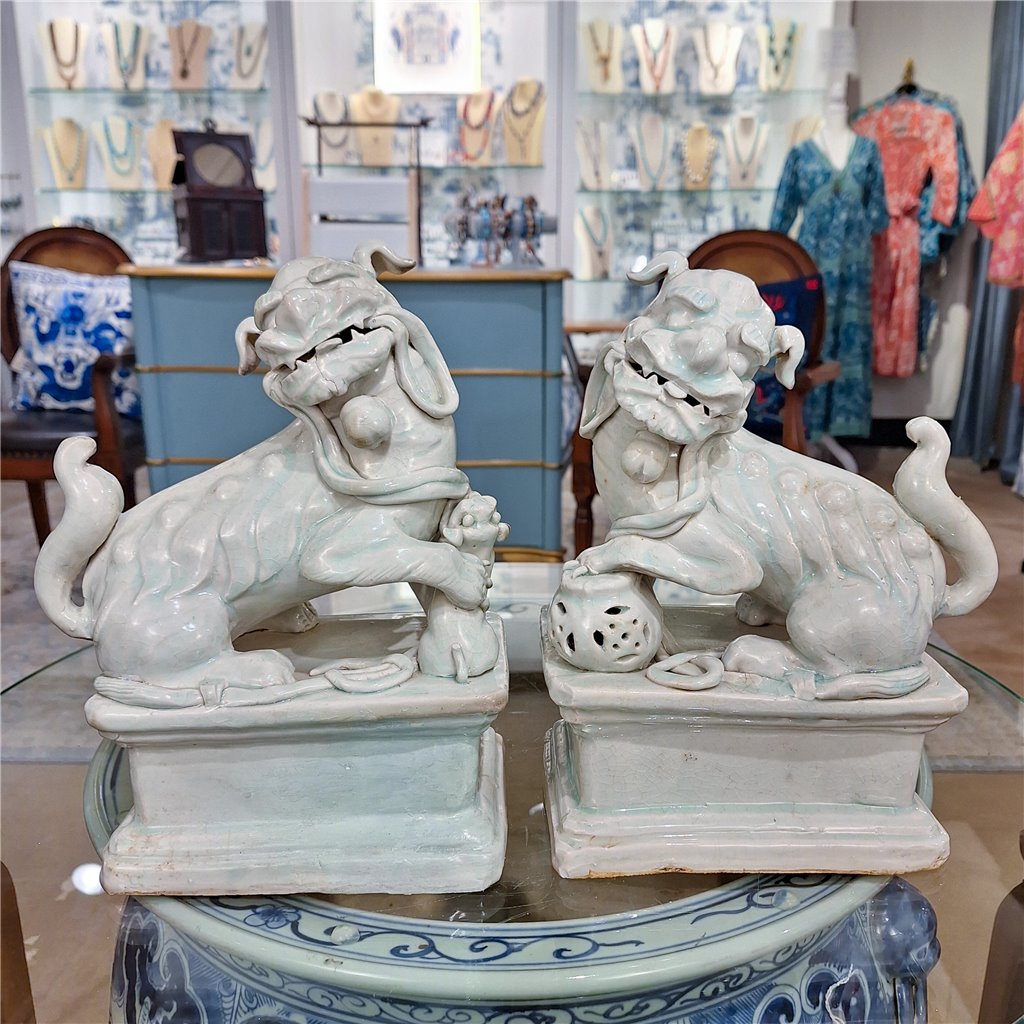 Danny's Fine Porcelain Home Decor Danny's Fine Porcelain Foo Dogs (Pr) - old celadon KS1008