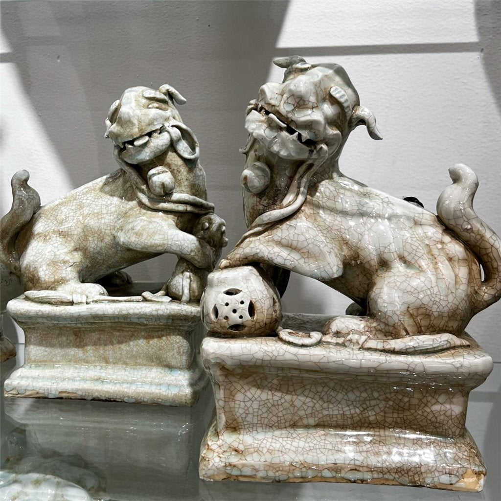 Danny's Fine Porcelain Home Decor Danny's Fine Porcelain Foo Dogs (Pr) - old celadon KS1008