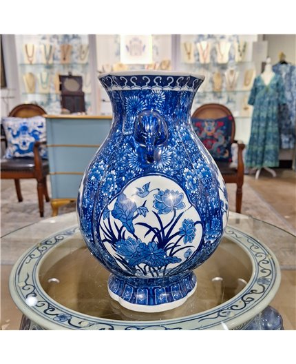 Danny's Fine Porcelain Home Decor Danny's Fine Porcelain Foo Lun Vase -Blue & White