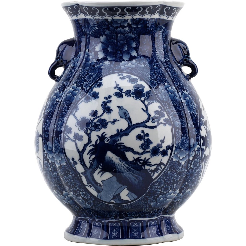 Danny's Fine Porcelain Home Decor Danny's Fine Porcelain Foo Lun Vase -Blue & White