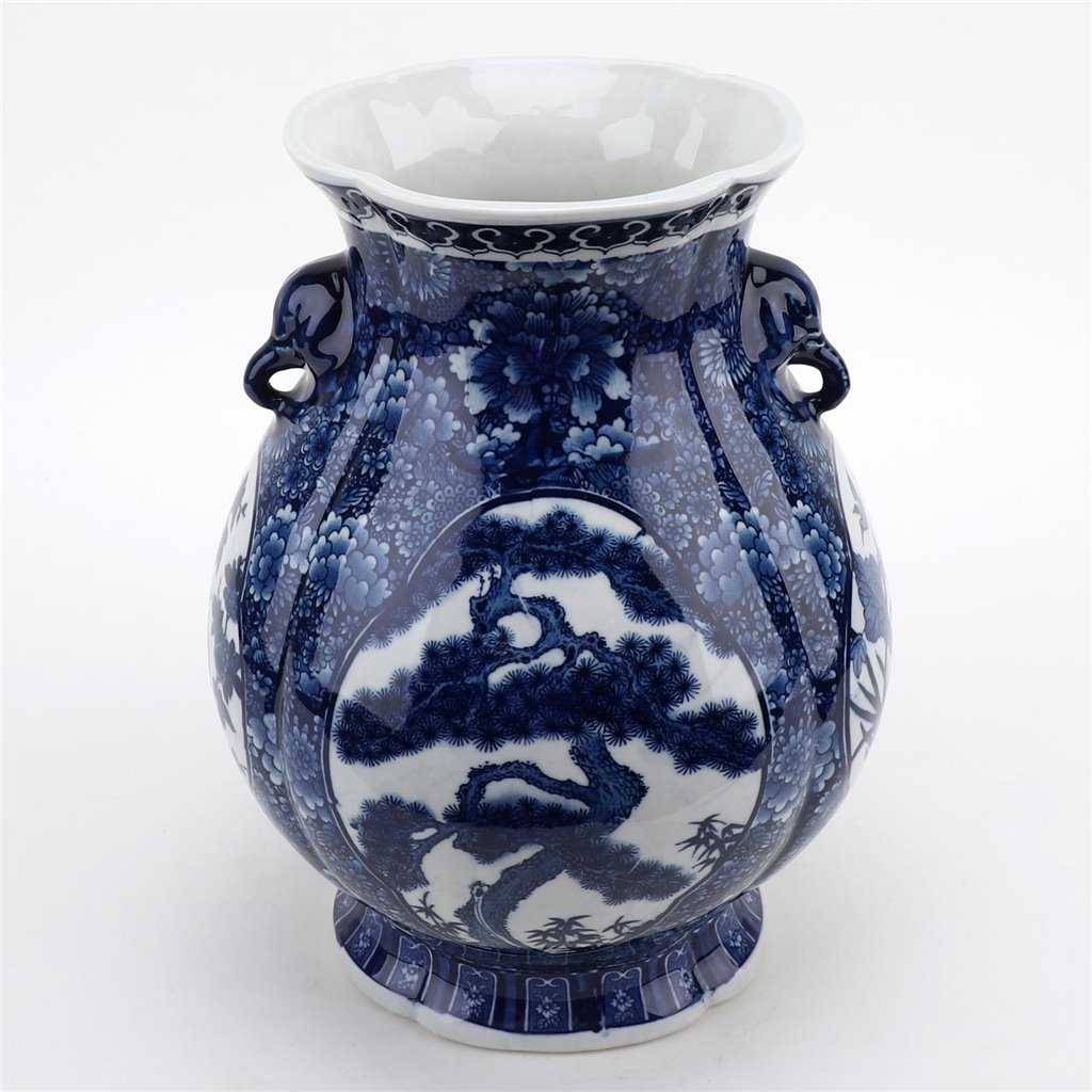 Danny's Fine Porcelain Home Decor Danny's Fine Porcelain Foo Lun Vase -Blue & White