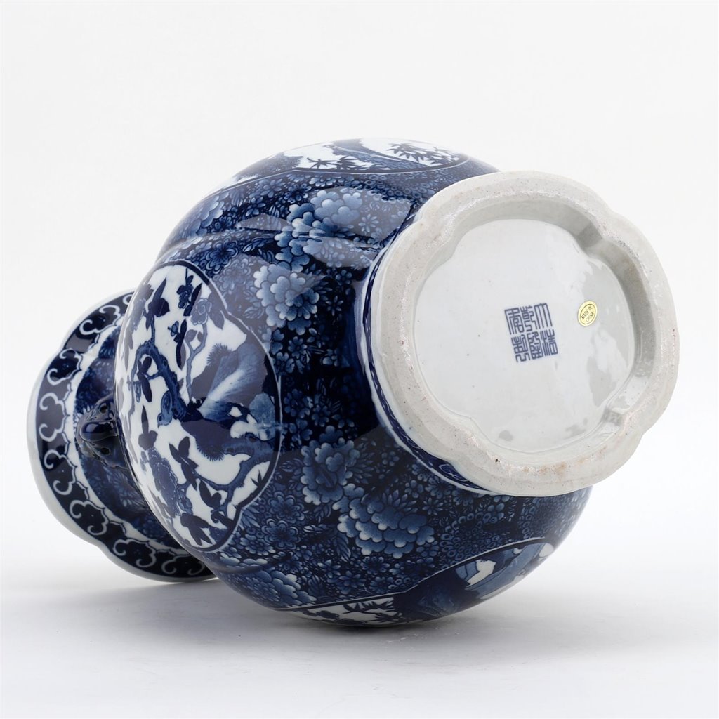 Danny's Fine Porcelain Home Decor Danny's Fine Porcelain Foo Lun Vase -Blue & White