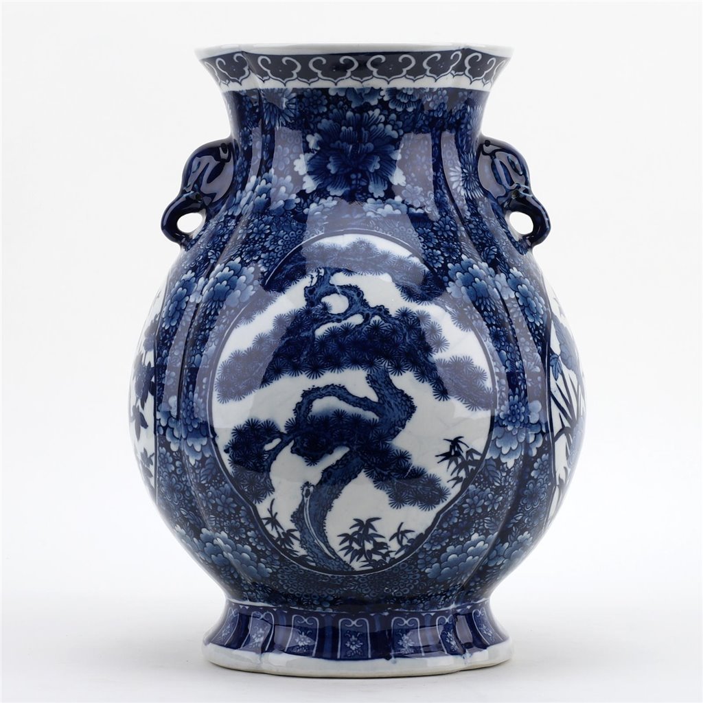 Danny's Fine Porcelain Home Decor Danny's Fine Porcelain Foo Lun Vase -Blue & White