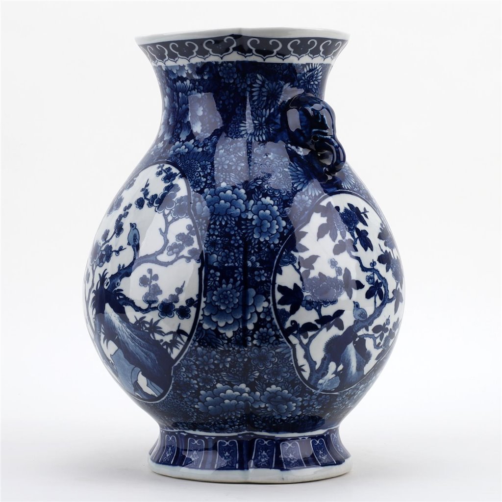 Danny's Fine Porcelain Home Decor Danny's Fine Porcelain Foo Lun Vase -Blue & White