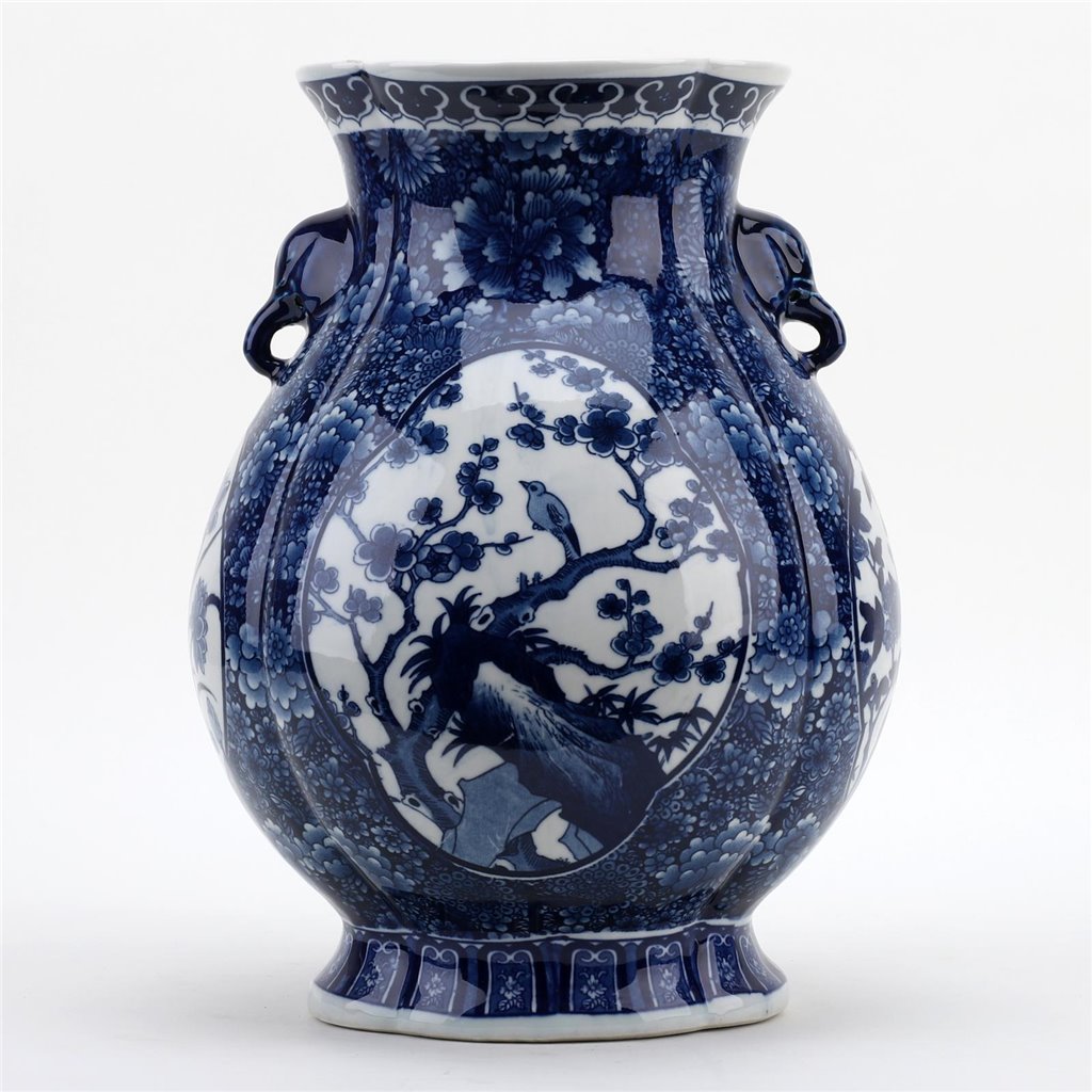 Danny's Fine Porcelain Home Decor Danny's Fine Porcelain Foo Lun Vase -Blue & White