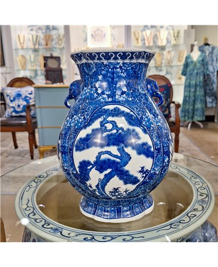 Danny's Fine Porcelain Home Decor Danny's Fine Porcelain Foo Lun Vase -Blue & White